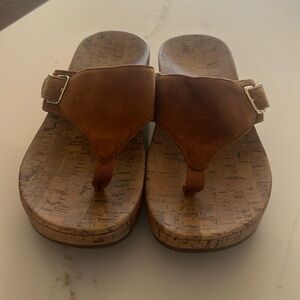 Vionic tan wedge sandals.